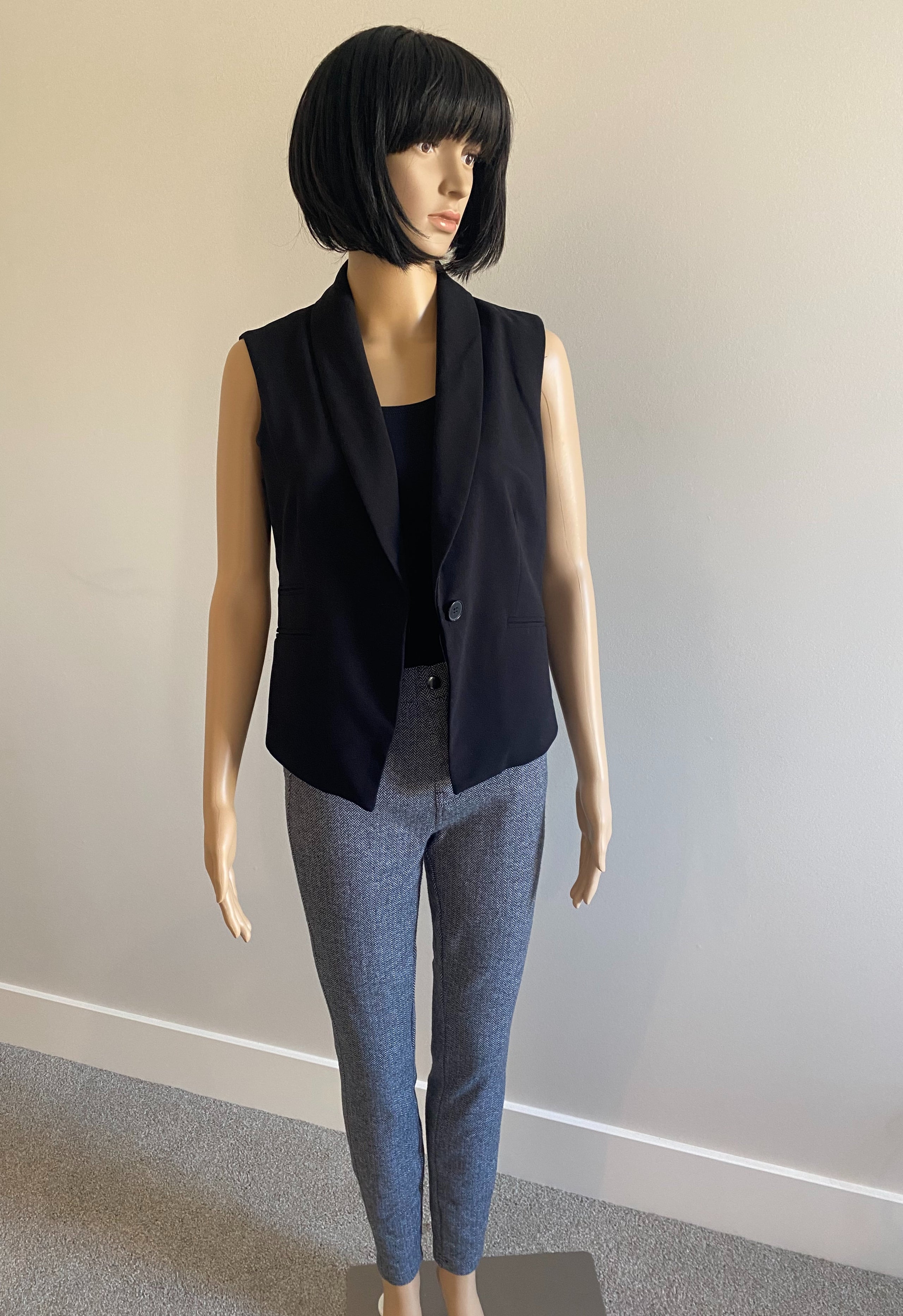 Black vest blazer clearance
